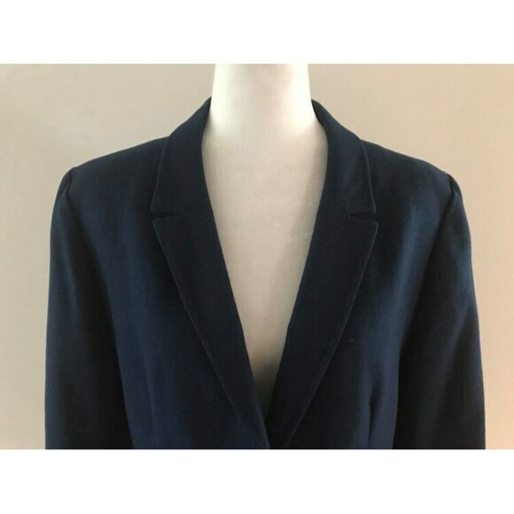 Vintage PENDLETON Blazer Jacket 100% Pure Virgin Wool Navy Blue Lined Size 12? - Picture 2 of 8